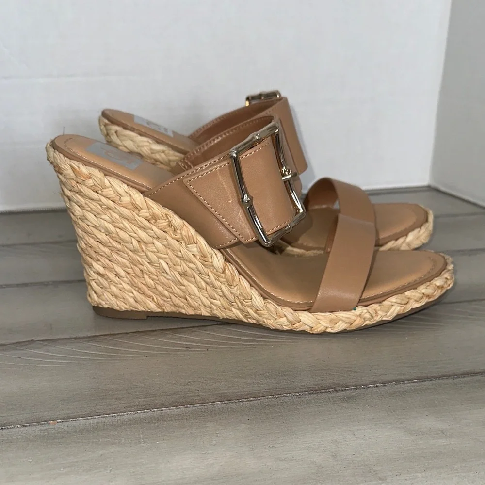 Dolce Vita Tan Espadrille‎ Wedge Sandals with Buckle Straps
